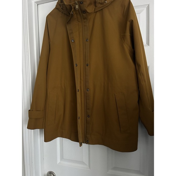 Athleta Rainout Sutro Trench Coat Women's Size X Large Brass Yellow Hooded - Picture 5 of 12